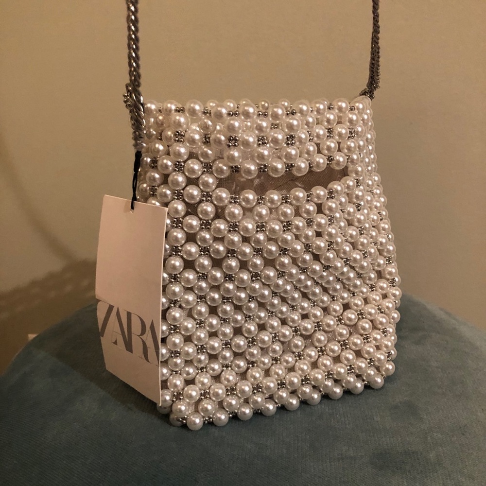 Zara Pearl Bucket Bag